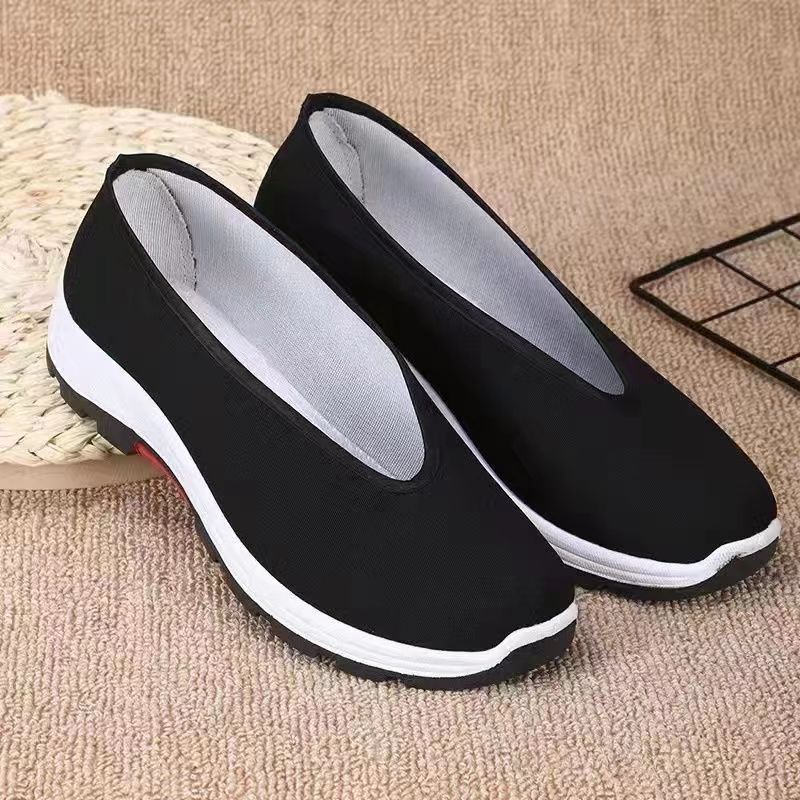 Old Beijing Cloth Shoes Men's Black Cloth Shoes Chinese Style Round Mouth Retro Middle-Aged and Elderly Kung Fu Casual Non-Slip Labor Protection Shoes Wholesale