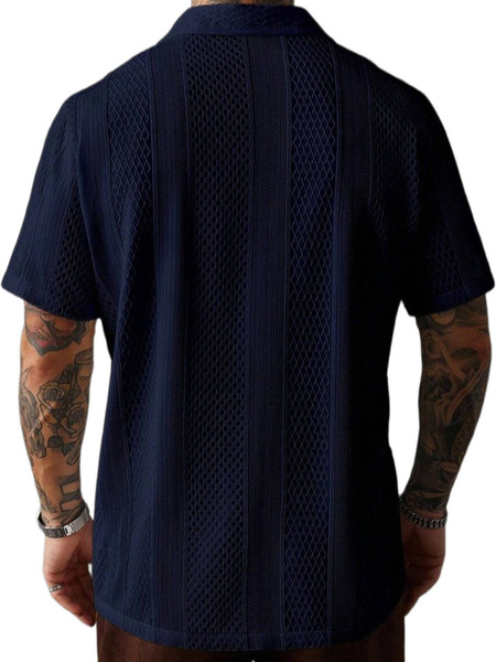solid color knitted breathable summer shirt
