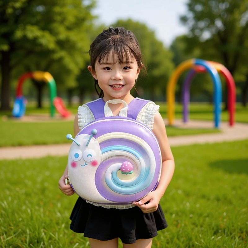 Nueva mochila de jardín de infantes ligera para bebés caracol mochila de hombro cartón eva bolsa de casco duro ocio para niños