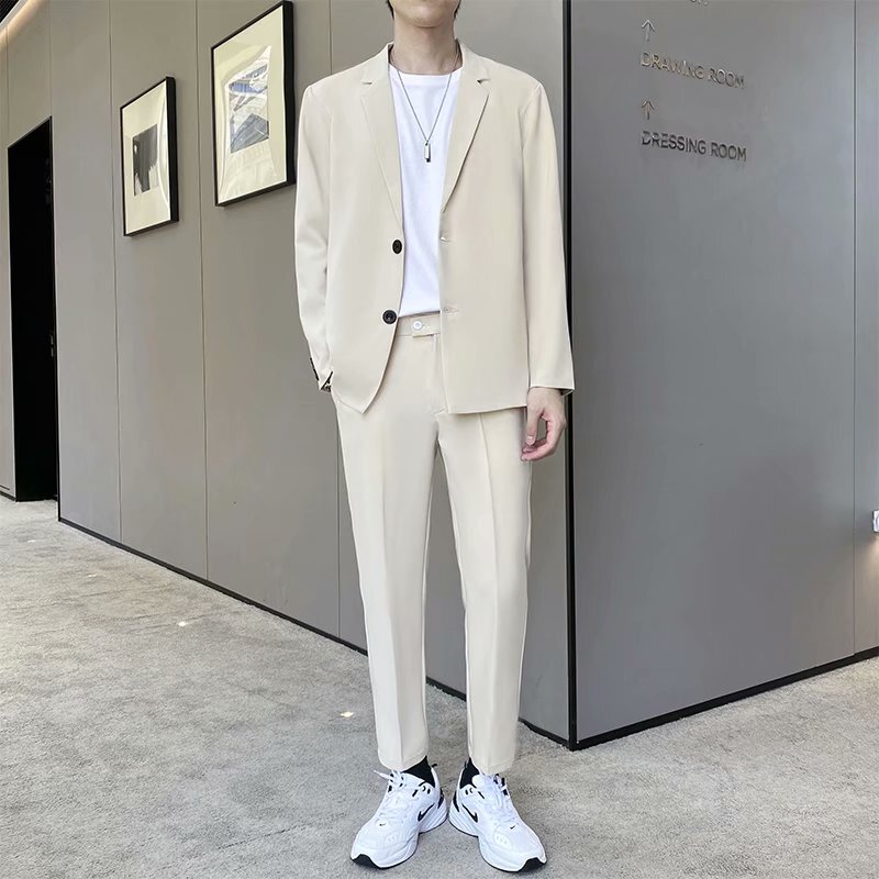 Casual Suit Men's Loose Top Korean Fashionable Single Western Thin Jacket Yapi Handsome dk Uniform Small Suit