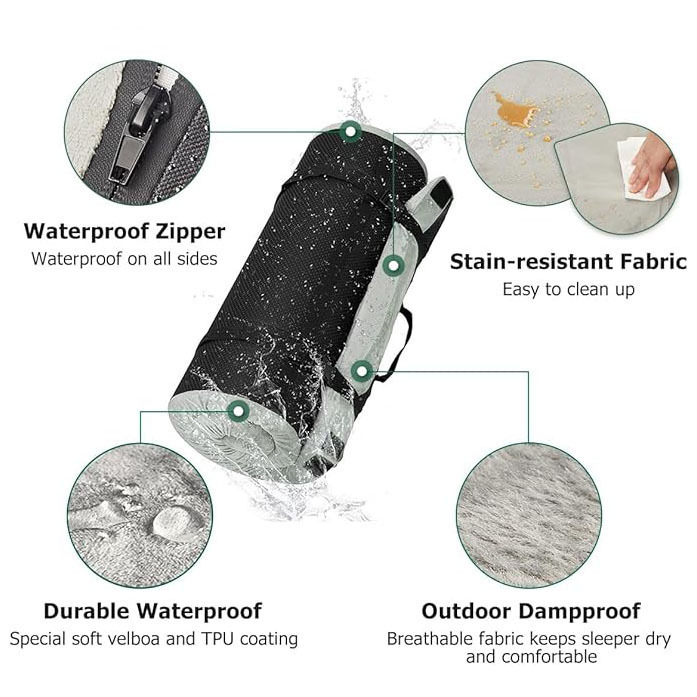 Customized Thickened Waterproof Memory Foam Camping Mattress A8 Portable Sleeping Pad Can Be Rolled up and Folded Backpack Travel Mat