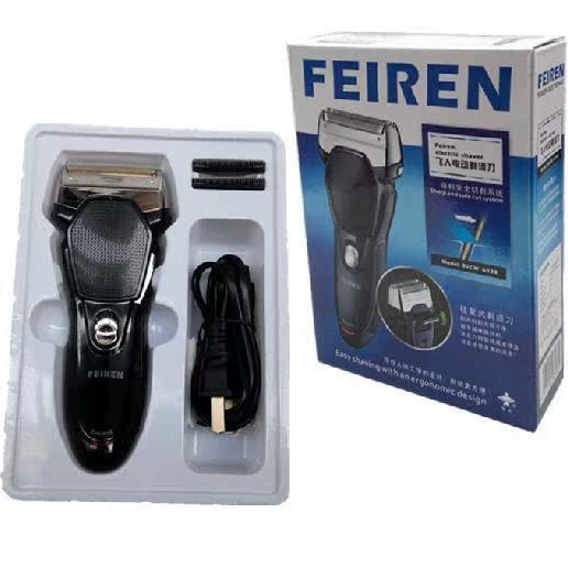 Электробритва FEIREN 6538, перезаряжаемая, двойная фольга, мужская, чёрная эргономичная