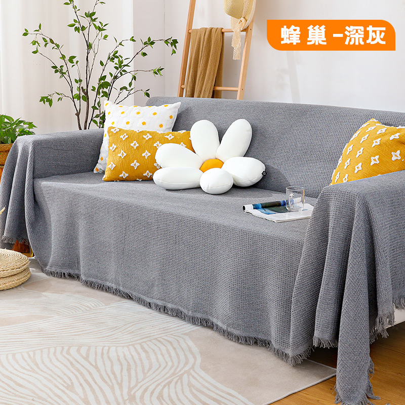 Sofá toalla Nordic simple cubierta del sofá color sólido antideslizante cubierta del sofá tela Internet celebridad ocio manta excursión manta de picnic