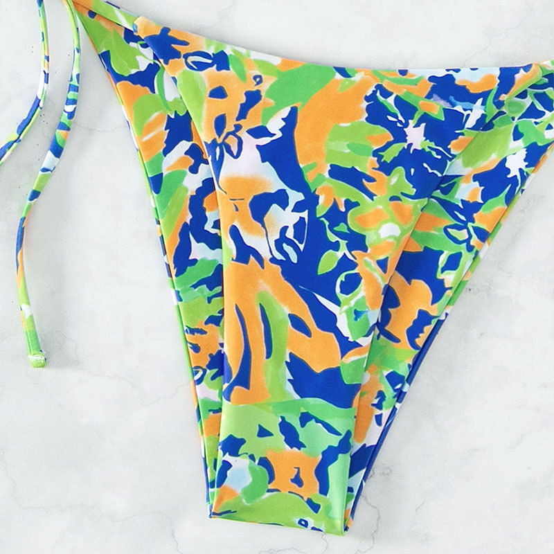 2024 New Broken Flower Cup Beach Bikini Triangle Vacation Split peldkostīms_voghion.com