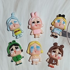 新しい光沢のある泣いている赤ちゃん漫画少女樹脂アクセサリー diy クリーム接着剤携帯電話ケース水カップ靴と衣類アクセサリー