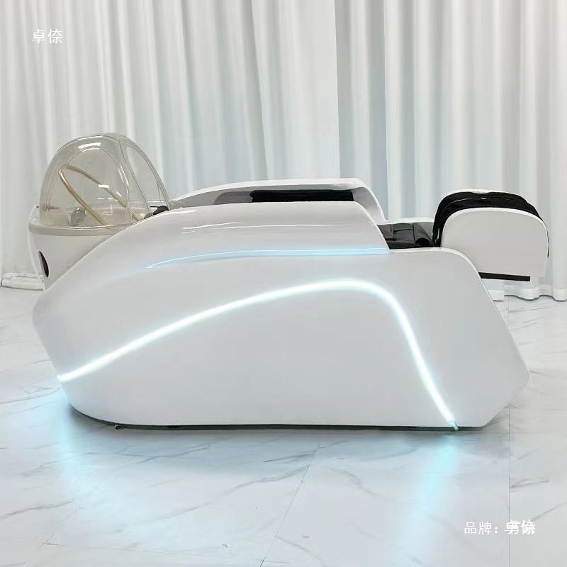 Cama de lavado de cabello de masaje eléctrico totalmente automático para belleza salón de cabello de agua circulante fumigante integral cama de tratamiento de cabello de temperatura constante image 4