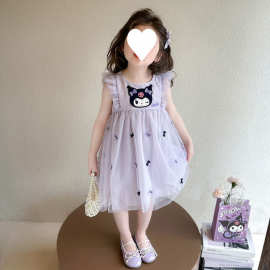 女童夏装连衣裙2025新款夏季儿童网纱裙子洋气女宝宝库洛米公主裙