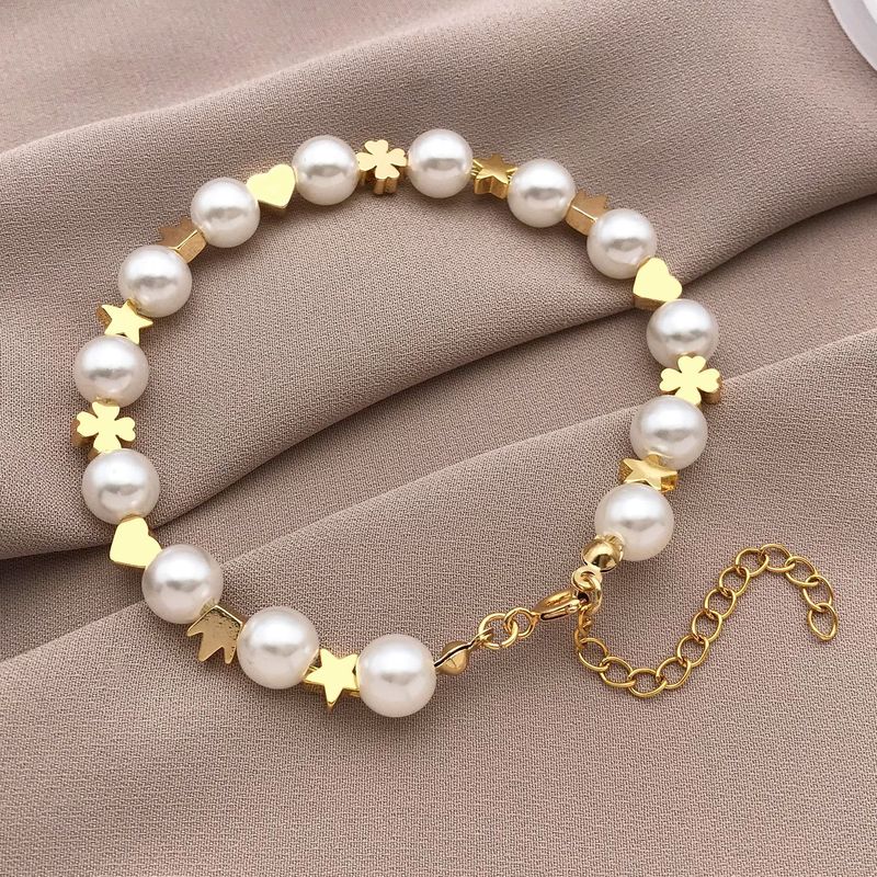 18K ゴールデン光沢のある五芒星ムーンラブビーズ DIY ジュエリーアクセサリーピアスビーズネックレスブレスレットスペーサー|undefined