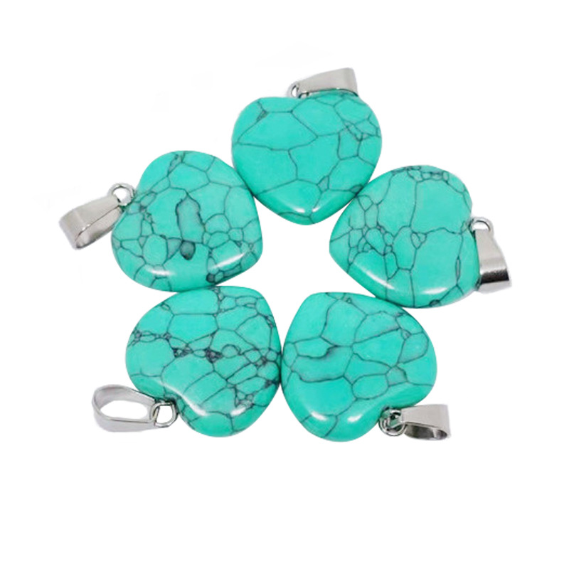 Cruz-frontera piedra natural amor colgante 20mm cristal Ágata en forma de corazón colgante melocotón corazón COLLAR COLGANTE accesorios de la joyería