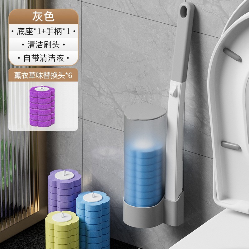Cepillo de inodoro desechable para uso doméstico, cepillo de inodoro de mango largo sin perforaciones, sin rincones muertos, cepillo de limpieza estéril, cepillo de inodoro.