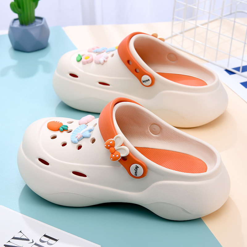 Women's Croc Shoes 2023 Summer New Cute Easiest for Match Thick-Soled Non-Slip Outdoor Casual Beach Slippers
