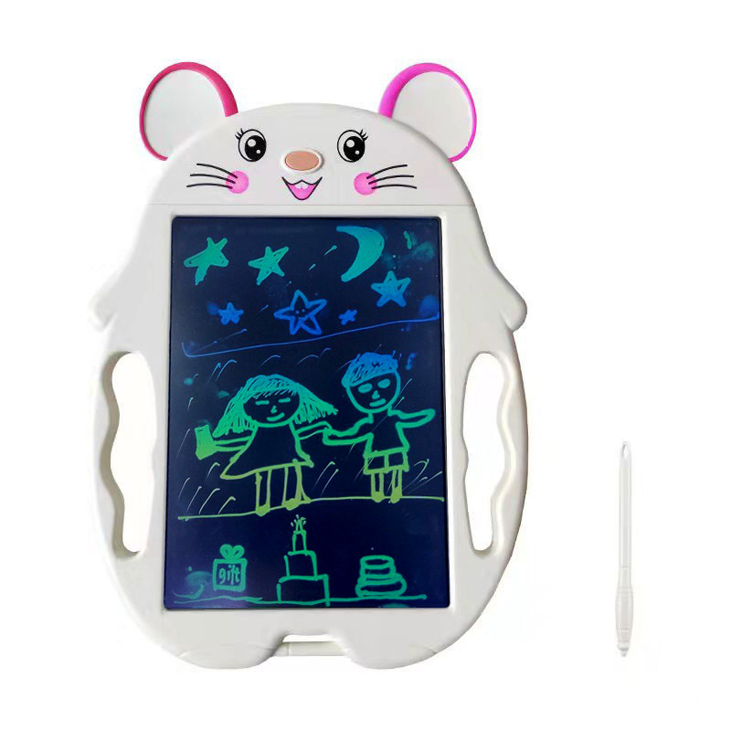 Educación temprana de los niños Qizhi tablero de dibujo de escritura de color animal graffiti electrónico LCD de 9 pulgadas Tableta LCD