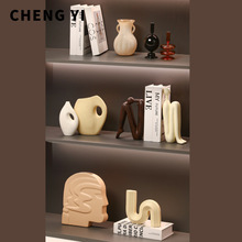 诚艺侘寂风小众客厅装饰品酒柜摆件高级感原木风书房家居饰品摆设