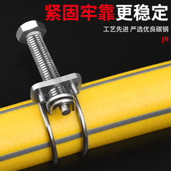 201 stainless steel double wire rope flange pipe clamp gas pipe water pipe fixed bracket rubber hose steel structure clamp