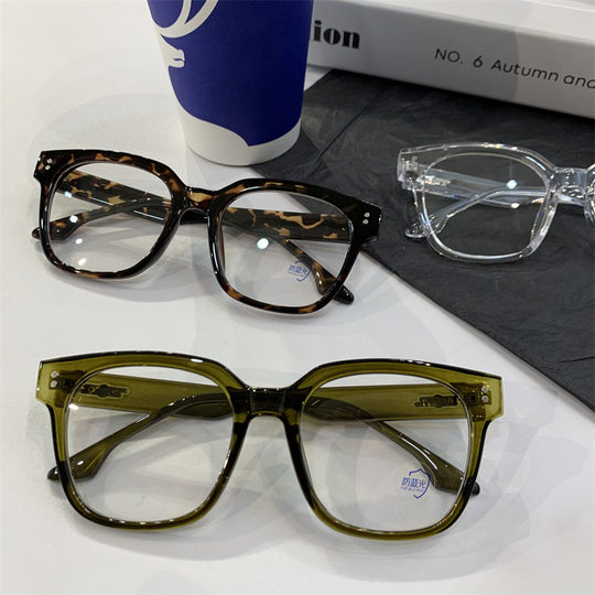 GM flat lens red book new anti-blue light glasses without makeup frame metal accessories unacn can match myopia