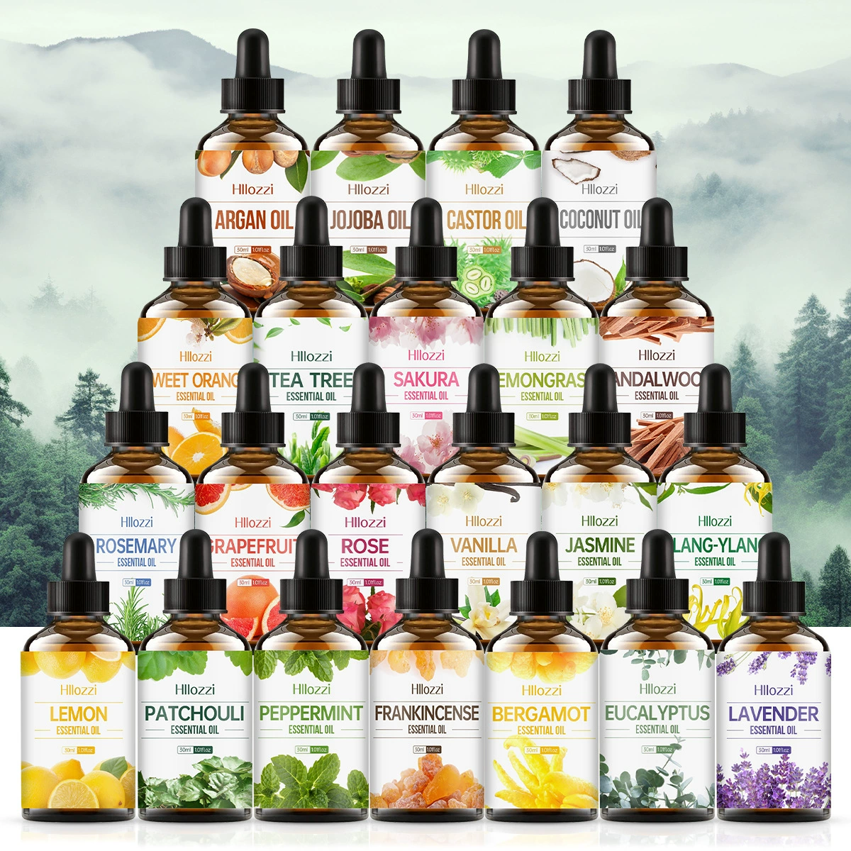 Масло для ароматерапии и массажа Hllozzi65, 30 мл, на основе растительных эфирных масел, для ухода за кожей, касторовое масло, лавандовое, розовое эфирное масло