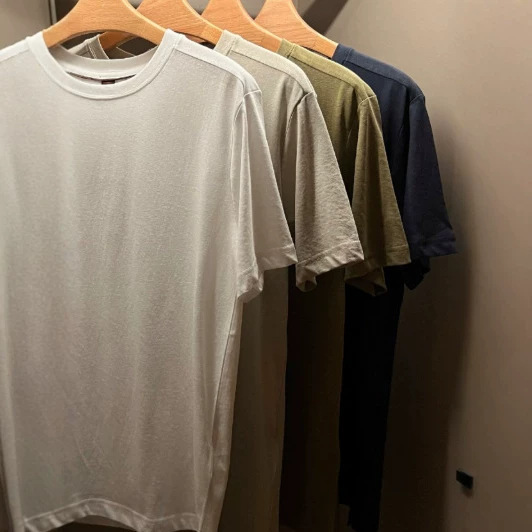 Men's Summer Tencel Linen Ultra-Light and Soft Short-Sleeved T-Shirt 0601C03