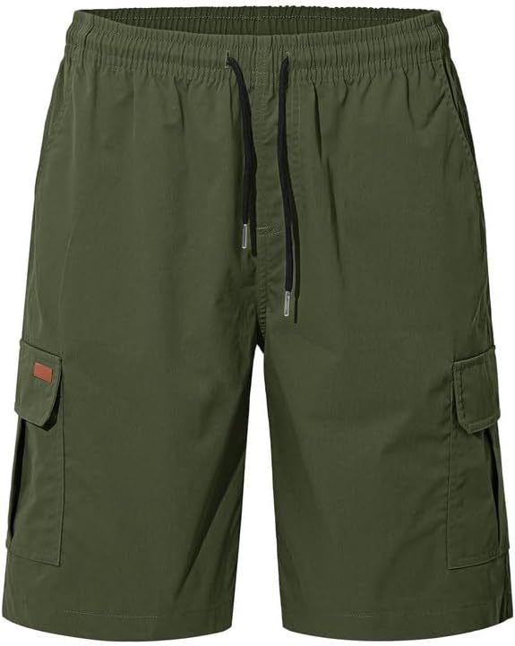 Mens Loose Fit Casual Summer Shorts Solid Colour Five Point Pants_voghion.com
