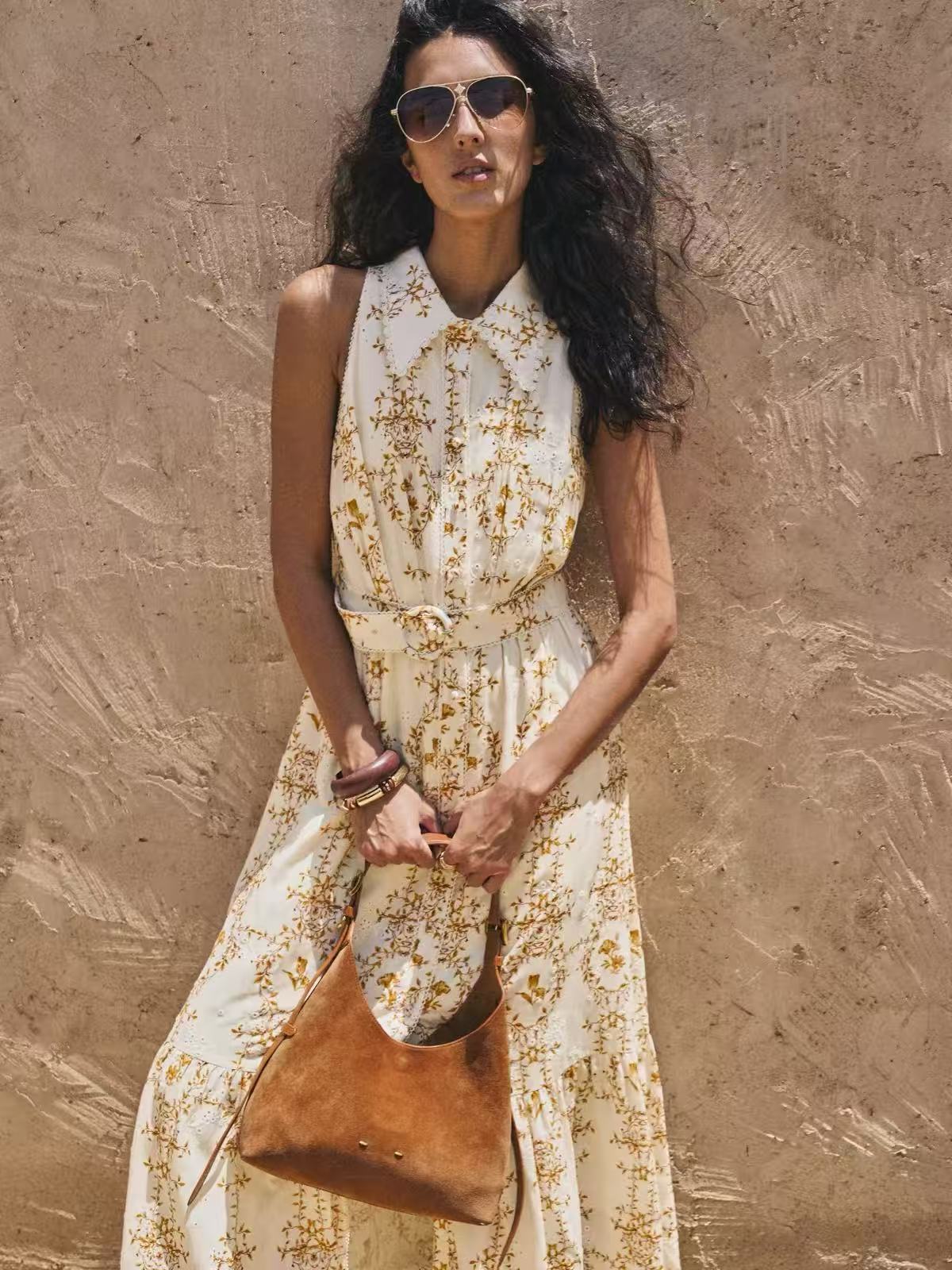 【Ye Tong's Style】Fabrique New Cowhide Hobo Women's Bag Duomo Drop-Ear Bag Crossbody Bag Handbag