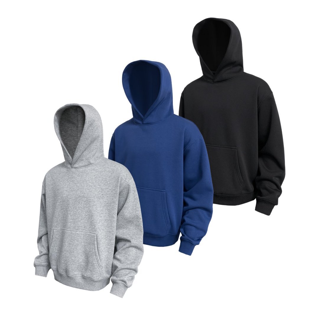 American-Style Heavyweight Fleece-Lined 500g Warm Pullover Solid Color Sweatshirt Straight Loose Scimitar Casual Pants Short Wide Men