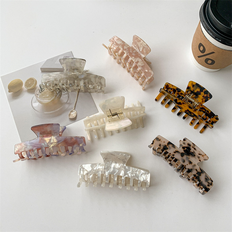 52g Weight Hair Claws Hair Accessories Type Retro Marble Acetic Acid Sheets Hair Claws 1 Piece