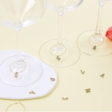 跨境新款点钻字母酒杯识别器酒杯装饰环聚会派对红酒杯装饰酒杯环