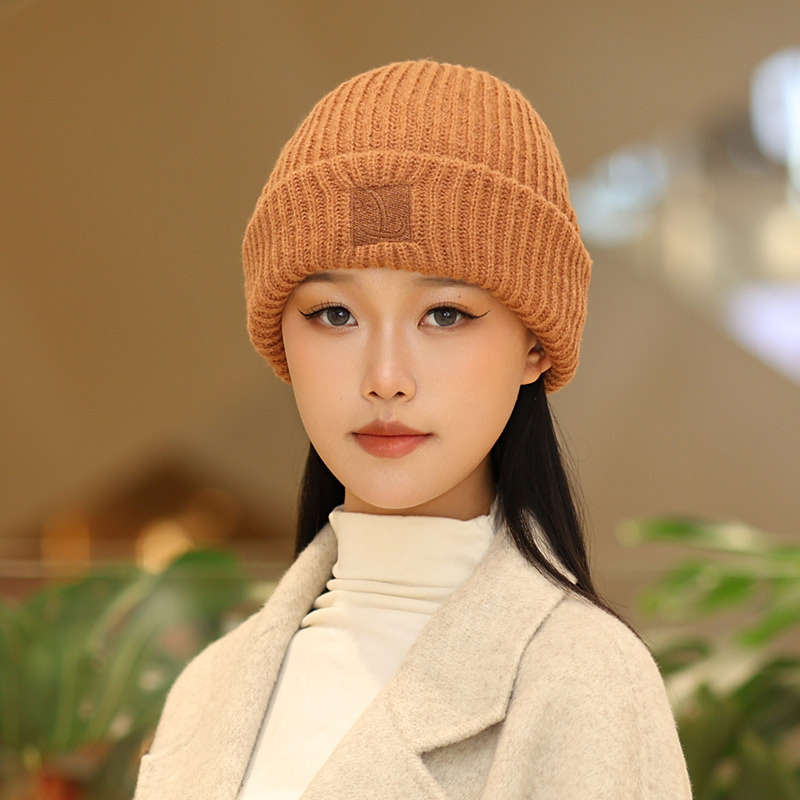 秋冬季新款毛绒保暖毛线帽护耳堆堆帽显脸小针织冷帽女大头围帽子|undefined