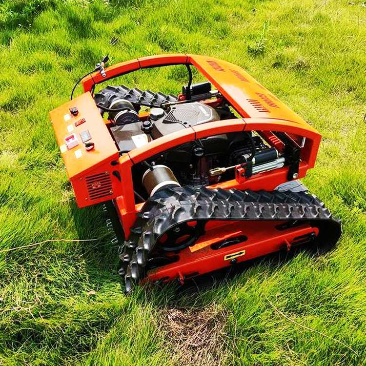 自动遥控履带式割草机 草坪修剪除草机 无线控制剪草碎草机配件
