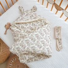 新生婴儿纯棉抱被初生宝宝秋冬加厚棉花包被产房包裹襁褓四季通用