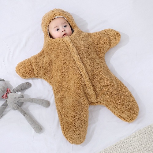 Wrapped baby blanket winter thickened newborn baby outing anti-jumping winter wrapped baby swaddle sleeping bag