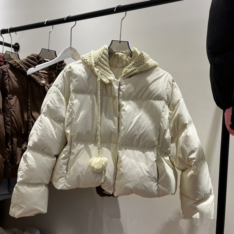 2025 New Winter down Jacket Women's Short Knitted Hat Preppy Style Sweet Petite Loose Candy Color Jacket 2025 New Winter down Jacket Women's Short Knitted Hat Preppy Style Sweet Petite Loose Candy Color Jacket