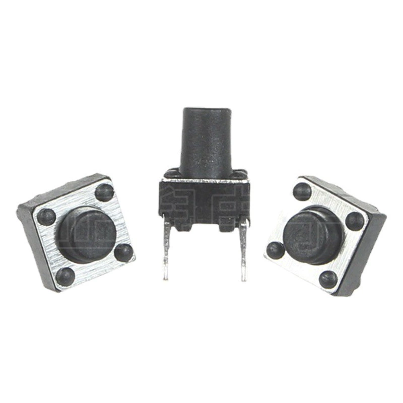 Производитель тактильных выключателей 6*6, средний двухконтактный выключатель с короткими контактами, прямой штекер, кнопочный выключатель с двумя центральными контактами, термостойкий