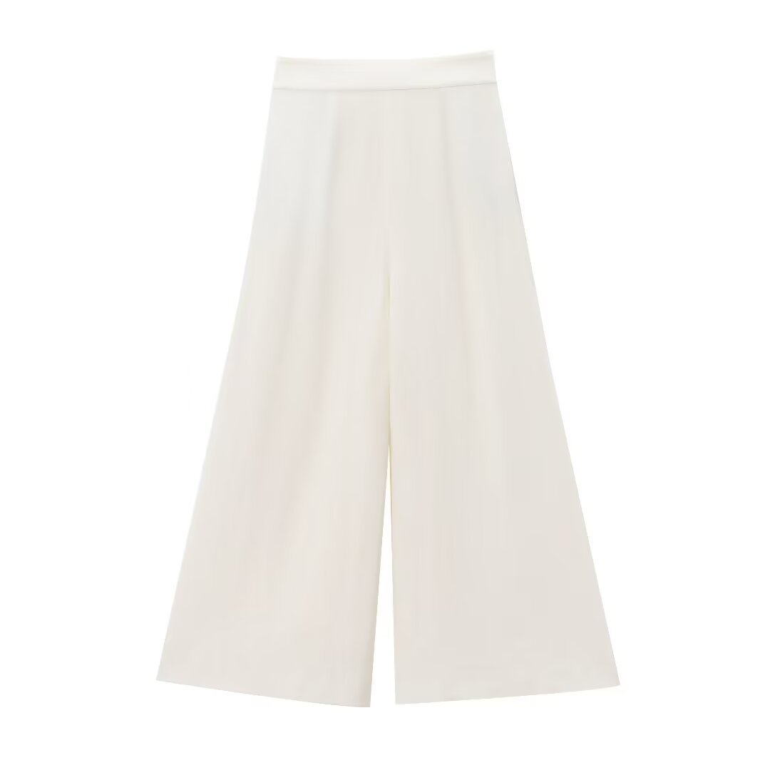 Pantaloni pieghettati in misto lino da donna, stile estivo 2024_voghion.com