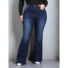 C 63919 High Waist Loose Fit Flare Jeans ����΢��ţ�п�