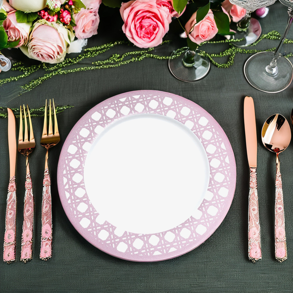 Fábrica de venta caliente de alta calidad placas de carga multicolor comercio exterior restaurante occidental patrón de fiesta bandeja cojín