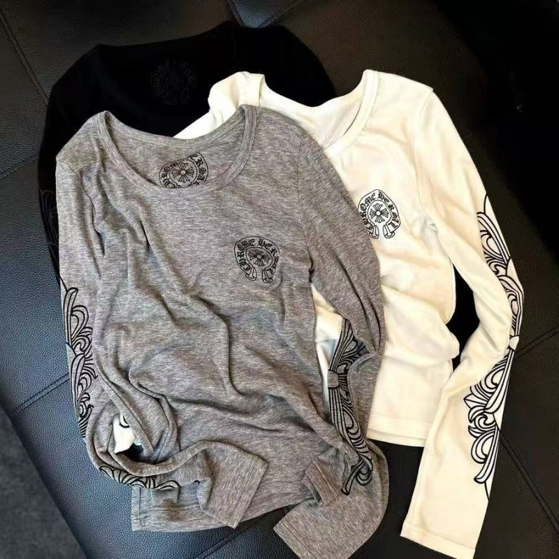 Autumn and Winter New Heavy-Duty Printed Round Neck Long Sleeves with Slim Fit and Versatile for Men and Women