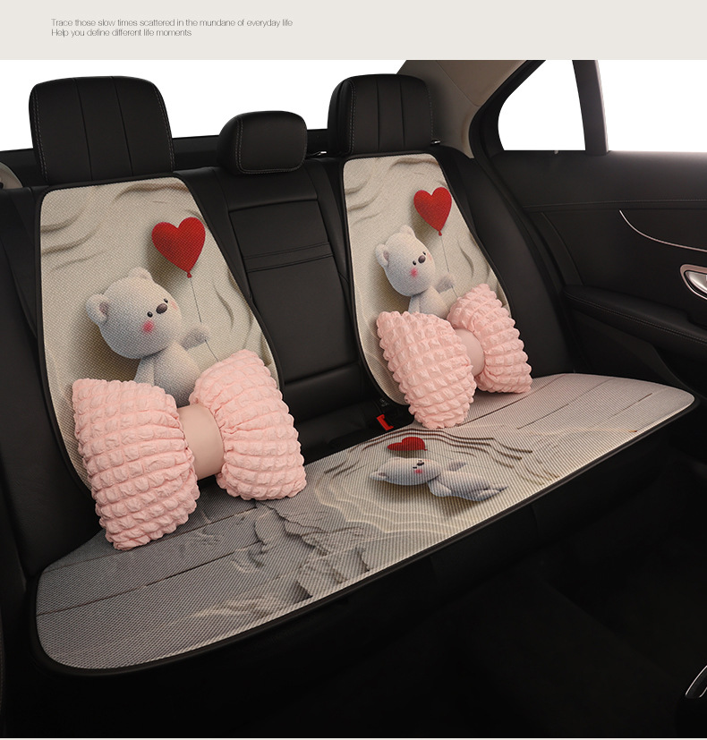 Car Seat Cushion New Style Cute All-Season Cushion Summer Breathable Cartoon Simple Comfortable Half-Cover Seat Pad