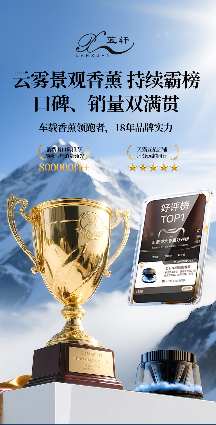 Cloud Mist Car Fragrance Luxury New Model Long-Lasting Scent Men's Car Perfume High-End Automatic Spray