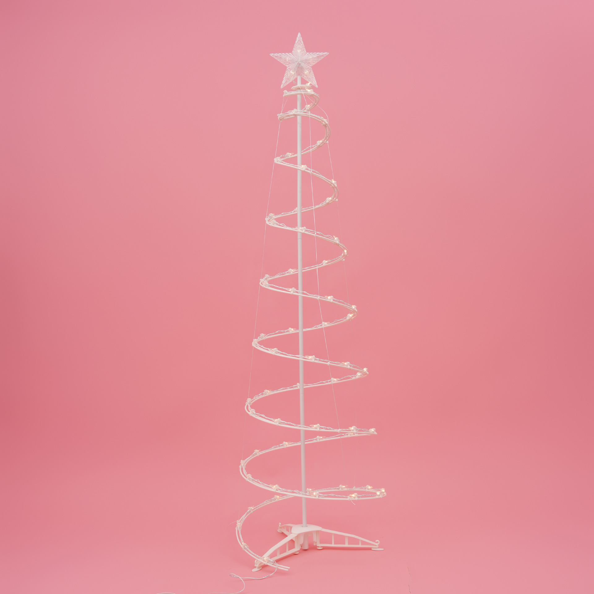 1.5米LED簡約ins風聖誕氛圍發光螺旋聖誕樹燈usb