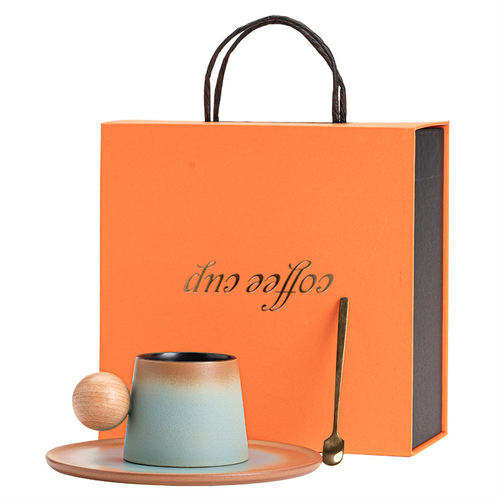 Cup Ceramic Latte Coffee Cup and Saucer Set Creative Afternoon Tea Mug Small Exquisite Home Milk Breakfast Cup