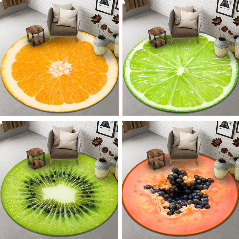 Ins Round Fruit Carpet Floor Mat Home Dressing Table Computer Chair Floor Mat Non-Slip Foot Mat Bedroom Yoga Mat Ins Round Fruit Carpet Floor Mat Home Dressing Table Computer Chair Floor Mat Non-Slip Foot Mat Bedroom Yoga Mat