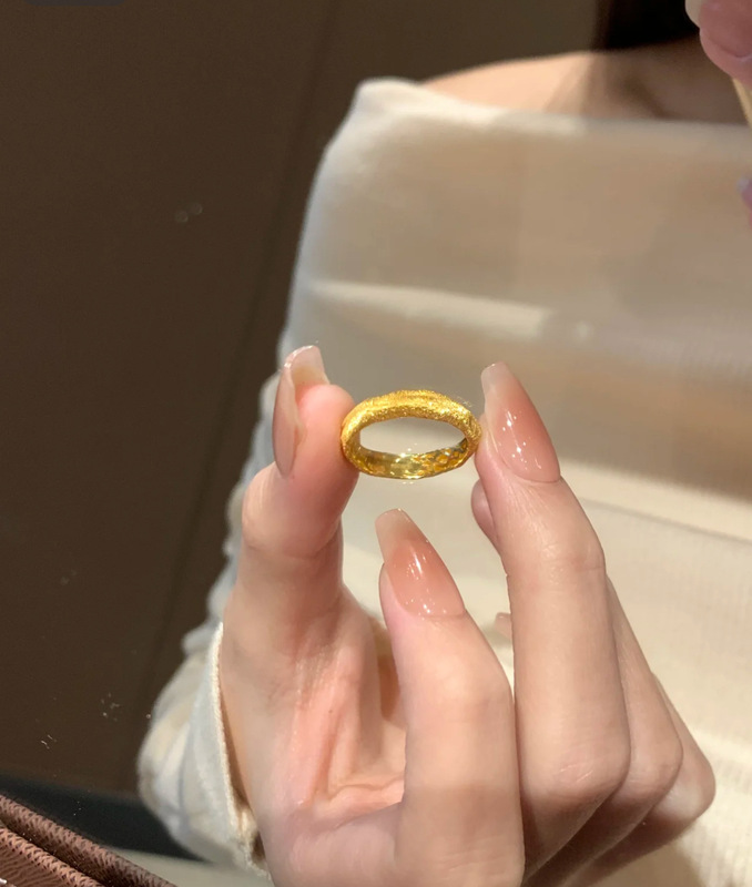 新款丝绒手工拉丝不规则戒指女轻奢小众高级感指环简约百搭可调节|undefined