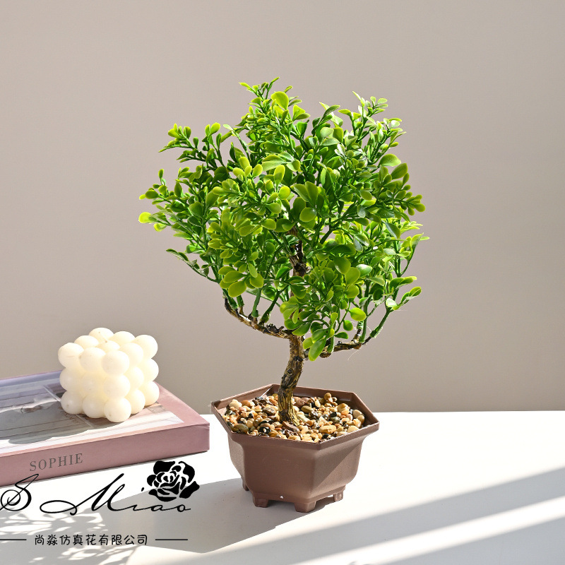 Suministro directo de fábrica de Yiwu flor artificial decoración casera creativa maceta artificial Flor Artificial bienvenida Pino artificial planta verde bonsai