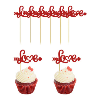Cross-border new Valentine's Day cake card love love bamboo dessert signature disposable party layout props