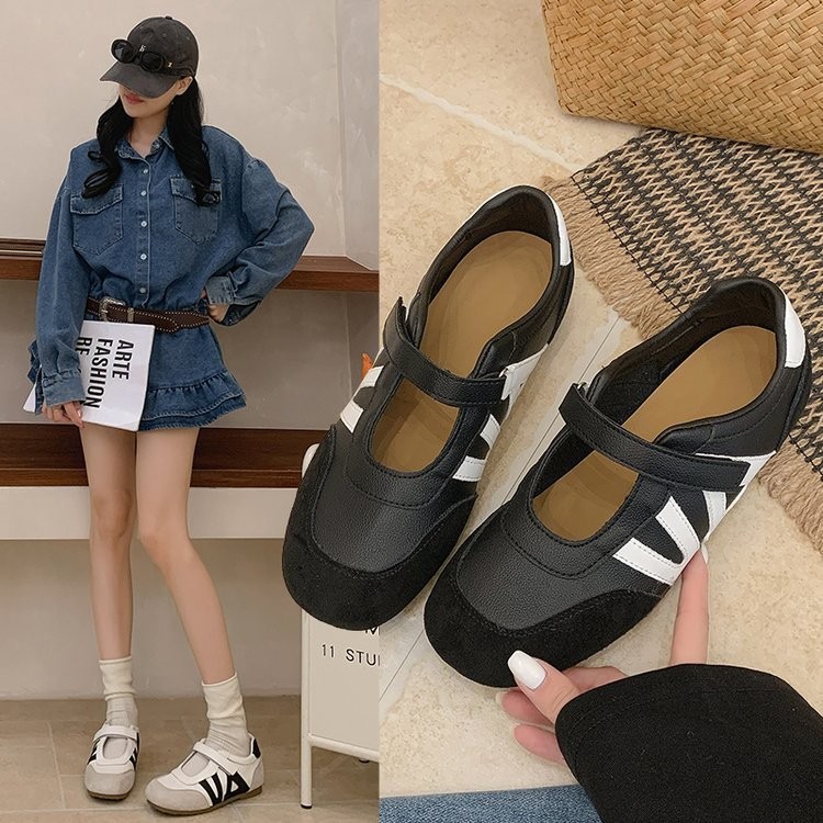 Zapatos de entrenamiento retrógrados de línea de mujer 2026 verano nuevo nicho de diseño Velcro moda versátil zapatos marizhen