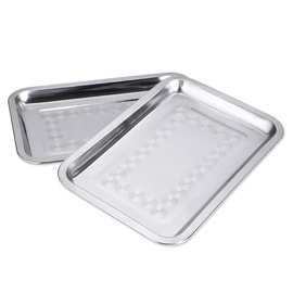 加厚方盘304不锈钢盘子长方形蒸饭盘烧烤盘商用铁盘餐盘菜盘托盘