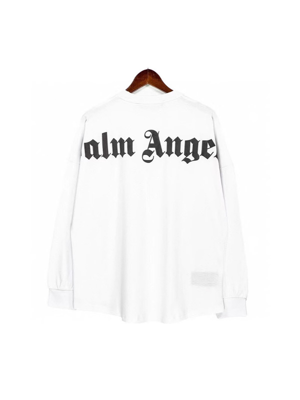 Cross-Border Exclusive Supply of Palm Angels Gothic Letter High-Quality Base Layer Shirts for Men and Women, Long-Sleeve T-Shirts