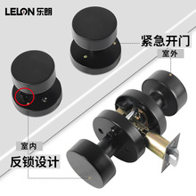 出口定制锌合金实心三杆球锁哑光黑色门把手隐私功能美标卫浴门锁