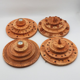 Wholesale Qi Men Dun Jia Compass Peach Wood Multi-Purpose Turntable Yin Disk Yang Disk Jia Zi Disk Professional Feng Shui Compass Batch
