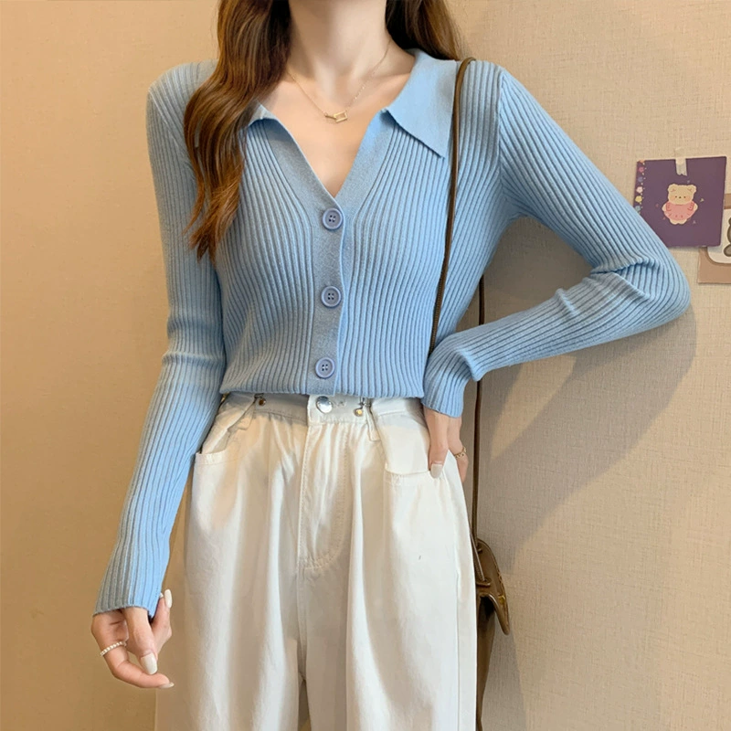 Ранняя осень новая мода темпераментный трикотажный кардиган